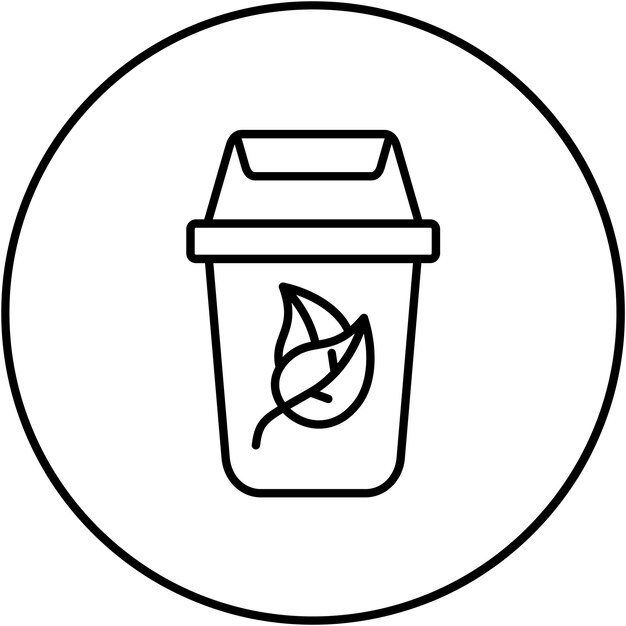 Imagen vectorial del icono del contenedor de compost puede usarse para una vida sostenible