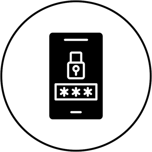 Imagen vectorial del icono de contraseña móvil Se puede utilizar para redes y intercambio de datos