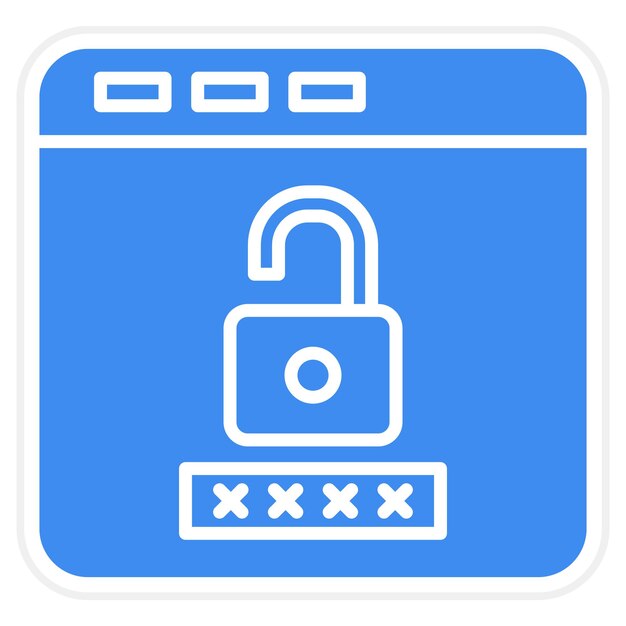 Imagen vectorial del icono de la contraseña del navegador Se puede utilizar para protección y seguridad