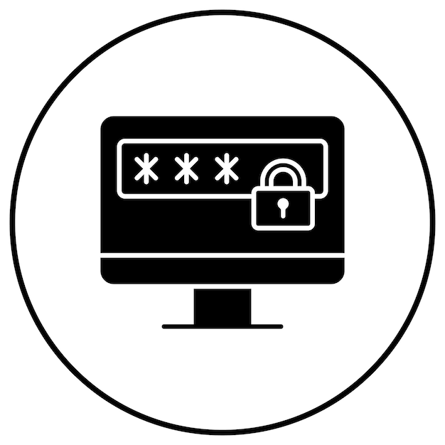 Imagen vectorial del icono de la contraseña Se puede utilizar para el alojamiento web