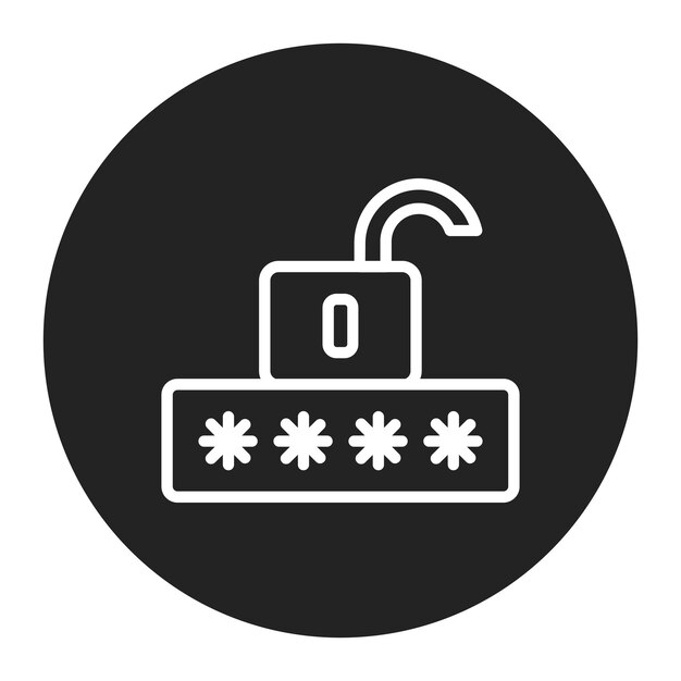 Imagen vectorial del icono de la contraseña Se puede utilizar para la seguridad de la información