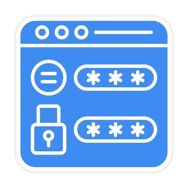 Vector imagen vectorial del icono de la contraseña del sitio web se puede utilizar para la seguridad