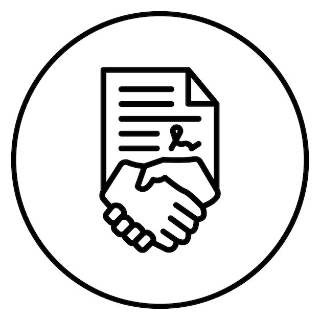 Imagen vectorial del icono del contrato del acuerdo Se puede utilizar para Freelancer