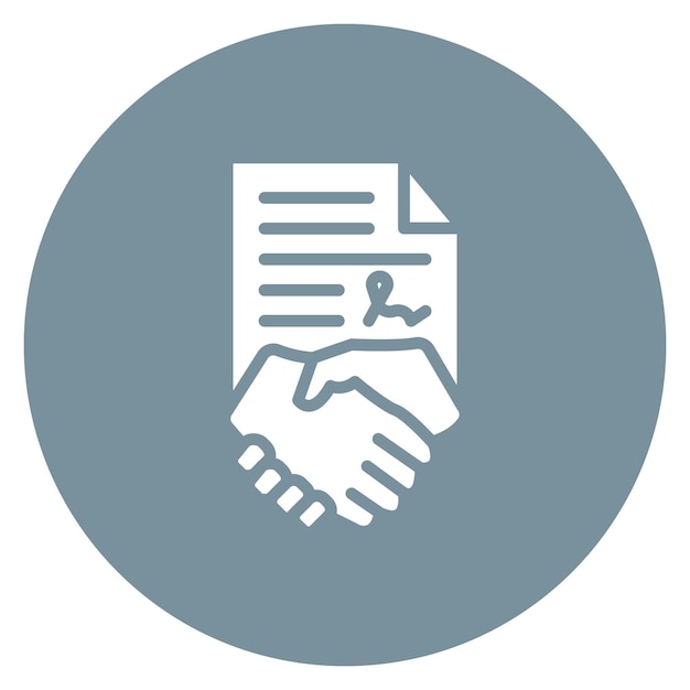 Imagen vectorial del icono del contrato del acuerdo Se puede utilizar para Freelancer
