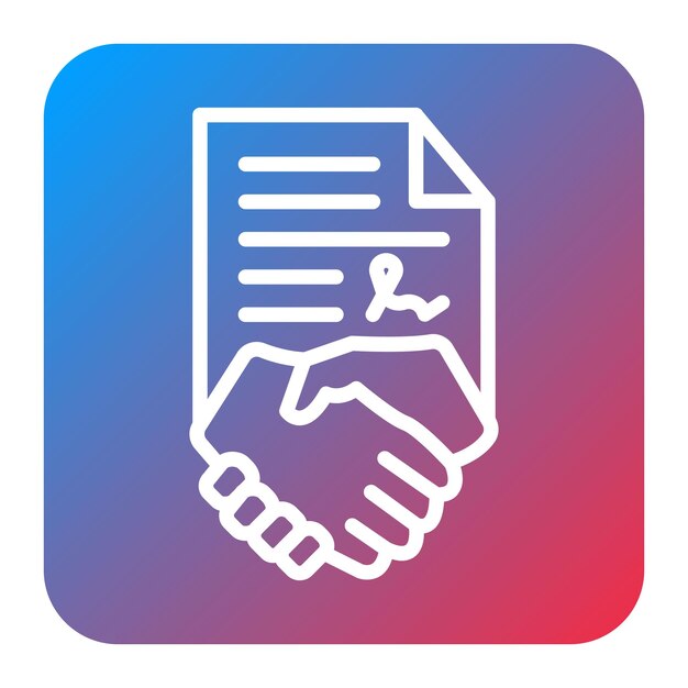 Imagen vectorial del icono del contrato del acuerdo Se puede utilizar para Freelancer