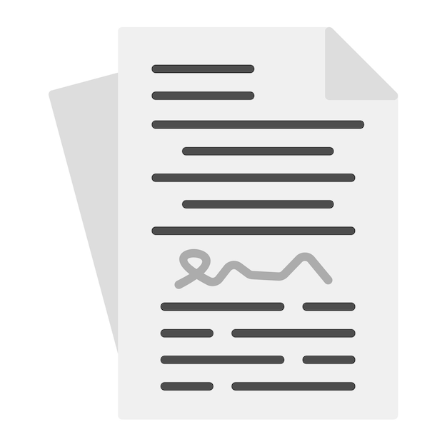 Imagen vectorial del icono del contrato Se puede utilizar para el arranque