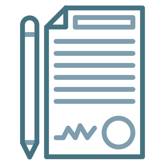 Imagen vectorial del icono del contrato Se puede utilizar para la compilación y la regulación