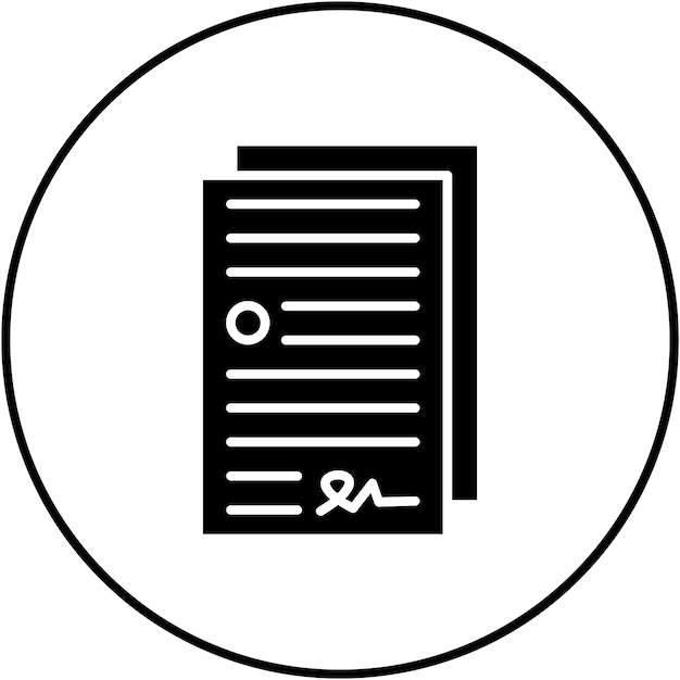 Imagen vectorial del icono del contrato Se puede utilizar para la legislación de la ley