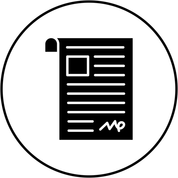 Imagen vectorial del icono del contrato Se puede utilizar para negocios y oficinas