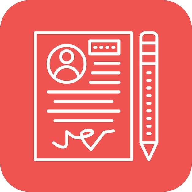 Imagen vectorial del icono del contrato Se puede utilizar para Recursos Humanos