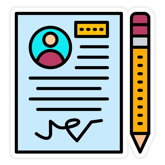 Imagen vectorial del icono del contrato Se puede utilizar para Recursos Humanos