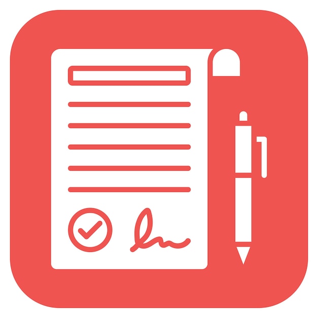 Imagen vectorial del icono del contrato Puede utilizarse para Office