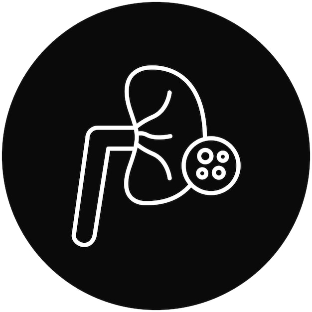 Imagen vectorial del icono de control de riñón Se puede utilizar para el control de salud