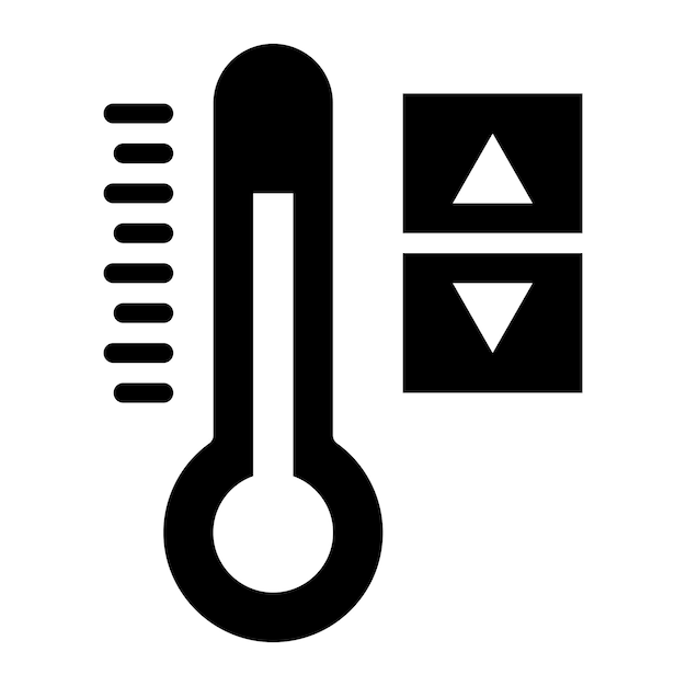 Imagen vectorial del icono de control de temperatura Puede utilizarse para la fabricación aditiva