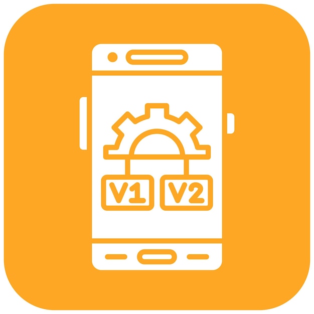 Imagen vectorial del icono de control de versión Se puede utilizar para el desarrollo de aplicaciones móviles