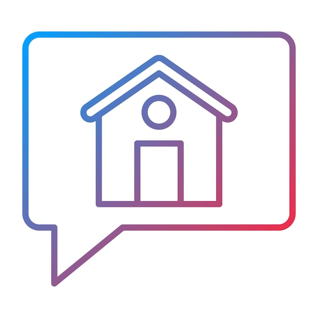 Imagen vectorial de icono de conversación de la casa Se puede usar para bienes raíces