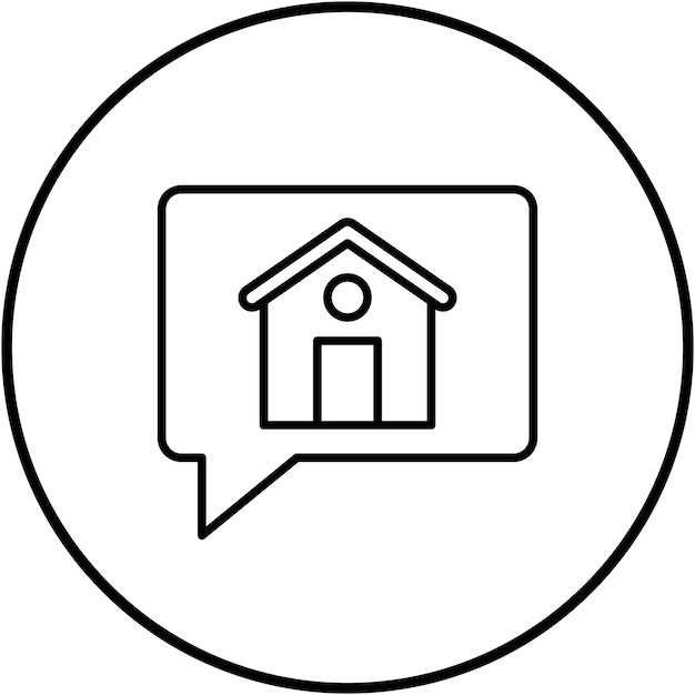 Imagen vectorial de icono de conversación de la casa Se puede usar para bienes raíces