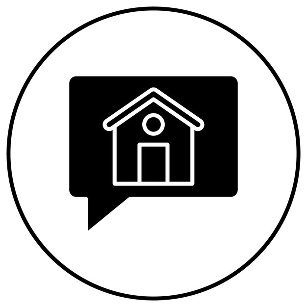 Imagen vectorial de icono de conversación de la casa Se puede usar para bienes raíces