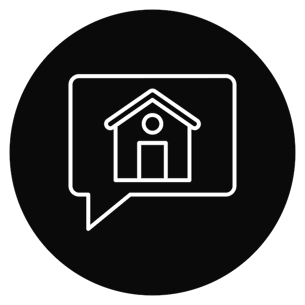 Imagen vectorial de icono de conversación de la casa Se puede usar para bienes raíces