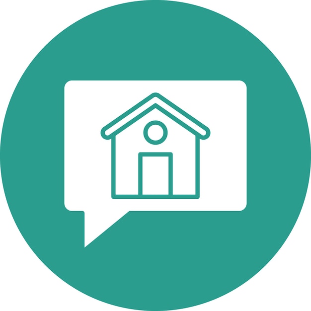 Imagen vectorial de icono de conversación de la casa Se puede usar para bienes raíces