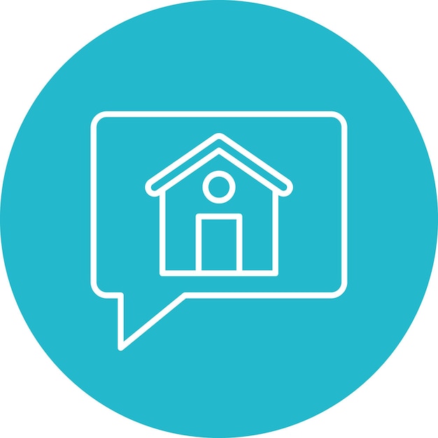 Imagen vectorial de icono de conversación de la casa Se puede usar para bienes raíces