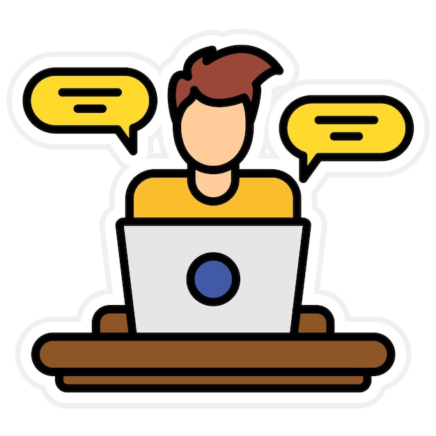 Imagen vectorial del icono de conversación de la persona Se puede utilizar para trabajar desde casa