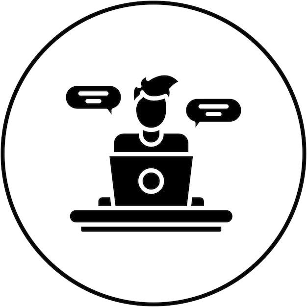 Imagen vectorial del icono de conversación de la persona Se puede utilizar para trabajar desde casa