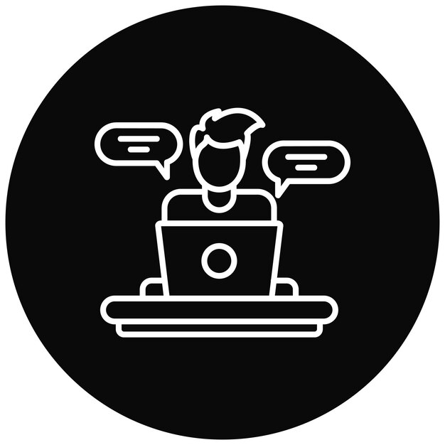Imagen vectorial del icono de conversación de la persona Se puede utilizar para trabajar desde casa