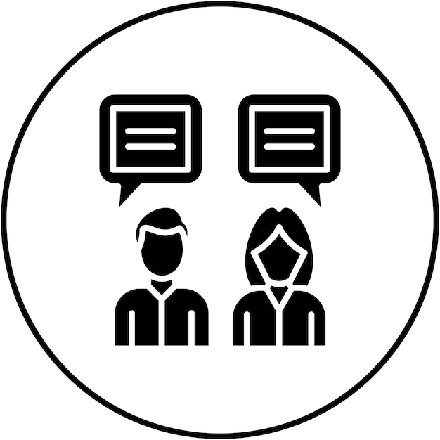 Imagen vectorial del icono de conversación Se puede utilizar para la gestión de proyectos