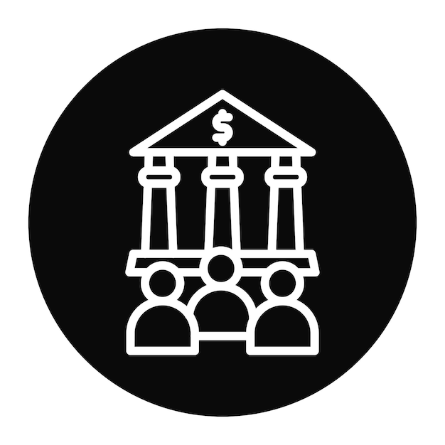 Imagen vectorial del icono de la cooperativa de crédito Se puede utilizar para la banca