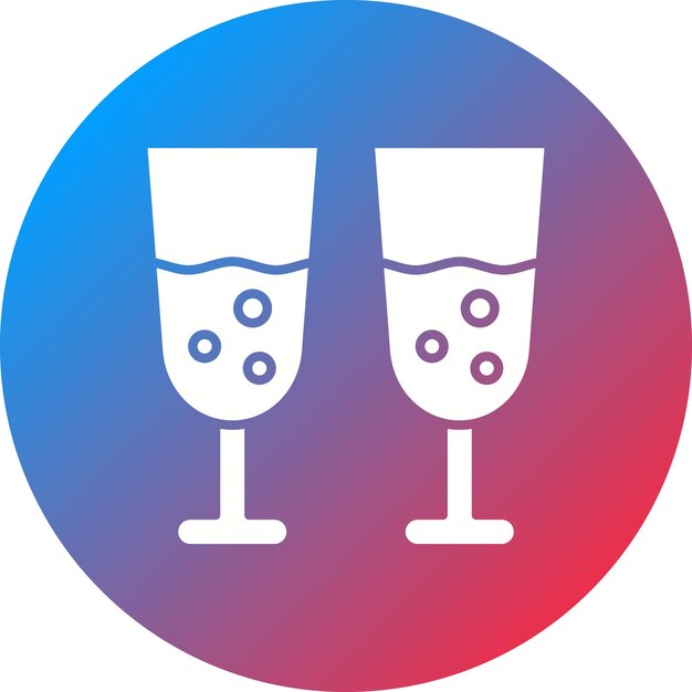 Imagen vectorial del icono de las copas de bebida Se puede usar para bodas