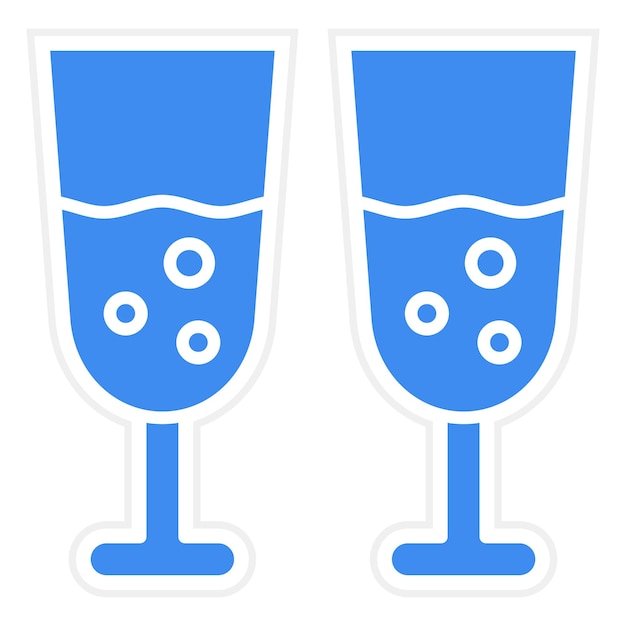 Imagen vectorial del icono de las copas de bebida Se puede usar para bodas