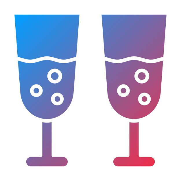 Imagen vectorial del icono de las copas de bebida Se puede usar para bodas