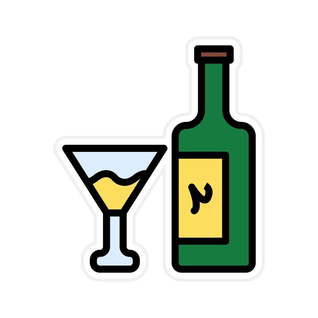 Imagen vectorial del icono de las copas de champán Se puede usar para eventos de premios