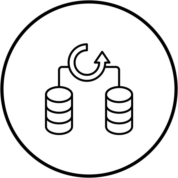Imagen vectorial de icono de copia de seguridad de la base de datos Se puede utilizar para alojamiento web