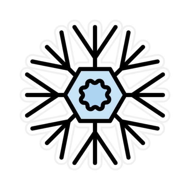 Imagen vectorial de icono de copo de nieve Se puede usar para Carnaval