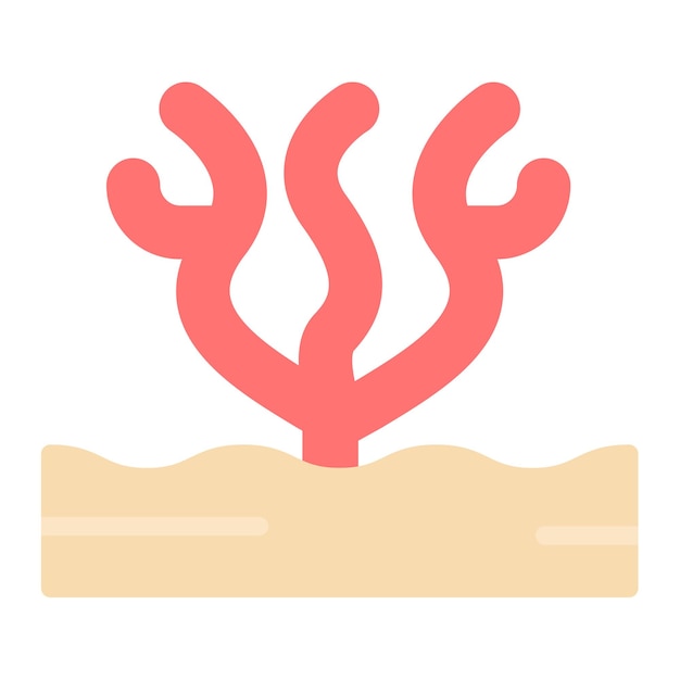 La imagen vectorial del icono de coral se puede usar para el Océano