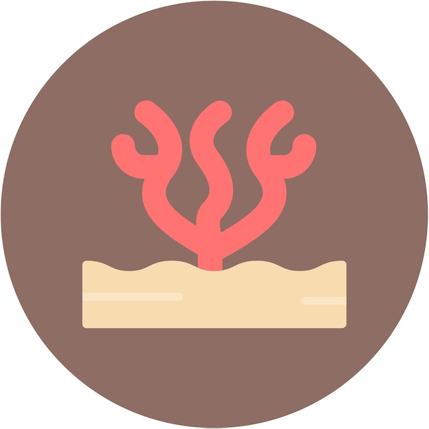 La imagen vectorial del icono de coral se puede usar para el Océano