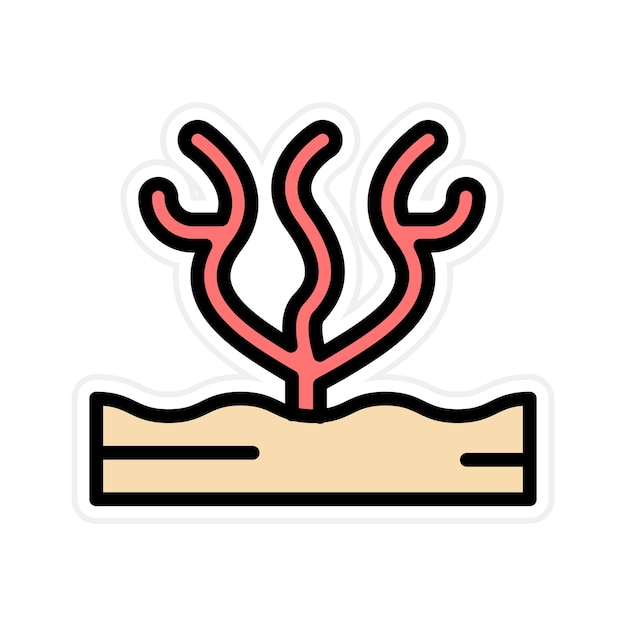 La imagen vectorial del icono de coral se puede usar para el Océano