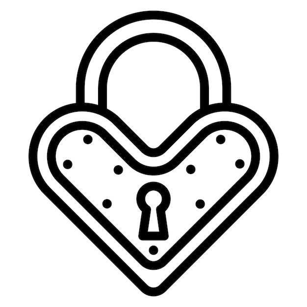Imagen vectorial del icono del corazón de bloqueo Se puede usar para la aplicación de citas