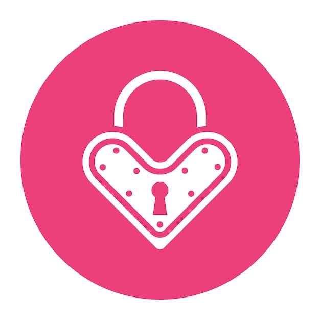 Imagen vectorial del icono del corazón de bloqueo Se puede usar para la aplicación de citas