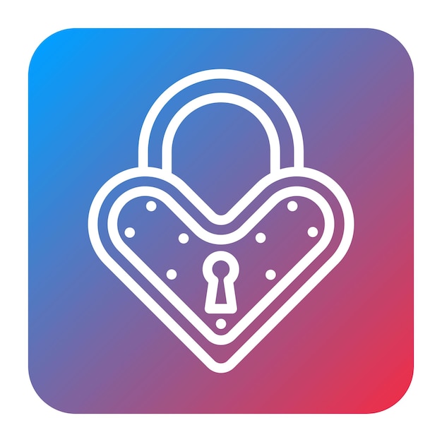 Imagen vectorial del icono del corazón de bloqueo Se puede usar para la aplicación de citas