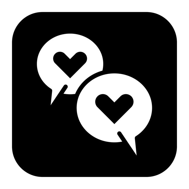Imagen vectorial del icono del corazón del chat Se puede usar para la aplicación de citas