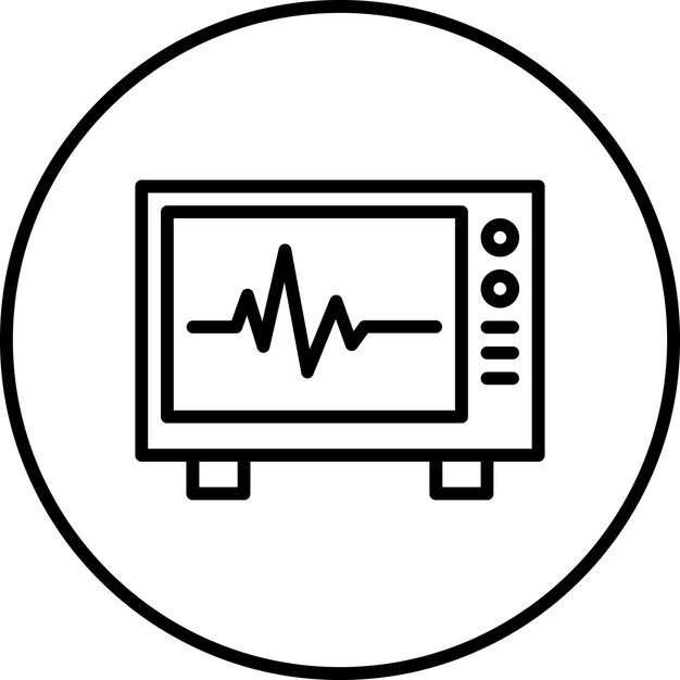 Imagen vectorial del icono del corazón del monitor Se puede utilizar para la enfermería