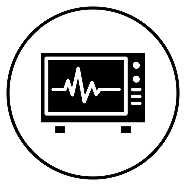 Imagen vectorial del icono del corazón del monitor Se puede utilizar para la enfermería