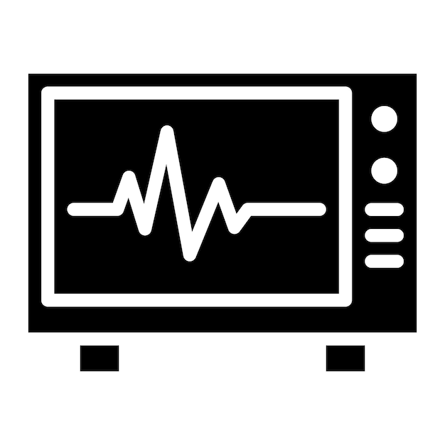 Imagen vectorial del icono del corazón del monitor Se puede utilizar para la enfermería