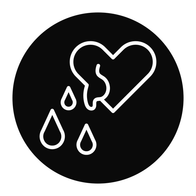 Imagen vectorial del icono del corazón sangrando Se puede usar para la política