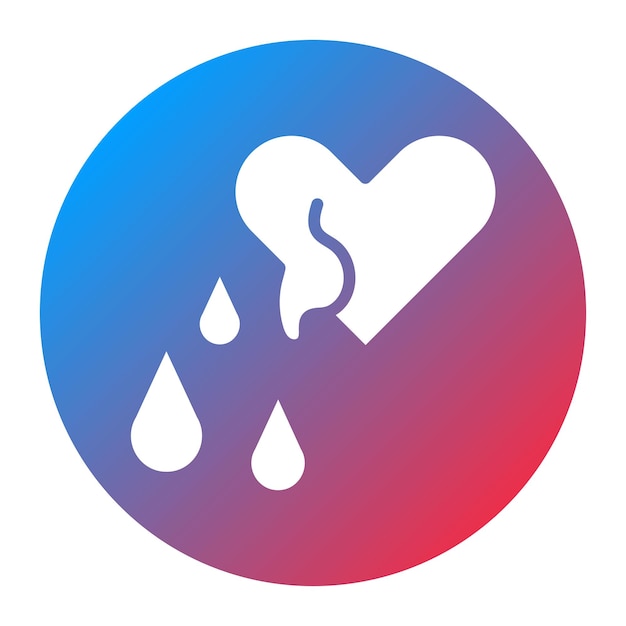 Imagen vectorial del icono del corazón sangrando Se puede usar para la política