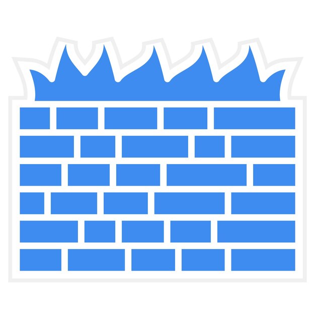 Imagen vectorial del icono del cortafuegos de la computadora Se puede utilizar para protección y seguridad