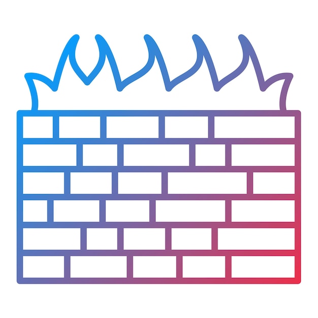 Imagen vectorial del icono del cortafuegos de la computadora Se puede utilizar para protección y seguridad